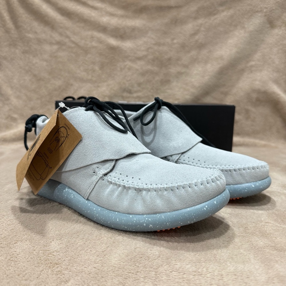 WORLDboots Stylish Men's Suede Moccasins/Sneakers - Taupe Royal Gray - Size 7